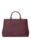 Ralph Lauren Hanna Leather Crosshatch Large Satchel Bag, Burgundy