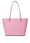 Ralph Lauren Karly Crosshatch Leather Tote, Light Pink