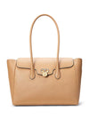 Ralph Lauren Tanner Pebbled Leather Satchel Bag, Light Tan