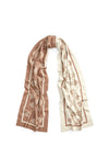 Ralph Lauren Two Tone Logo Jacquard Scarf, Cream & Camel