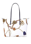 Ralph Lauren Keaton Nylon Patterned Medium Tote Bag, Cream Multi