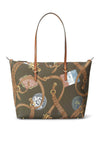 Ralph Lauren Keaton Nylon Voyager Belting Medium Tote Bag, Khaki & Tan