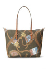 Ralph Lauren Keaton Nylon Voyager Belting Medium Tote Bag, Khaki & Tan