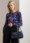Ralph Lauren Schylar Medium Crosshatch Shoulder Bag, Navy