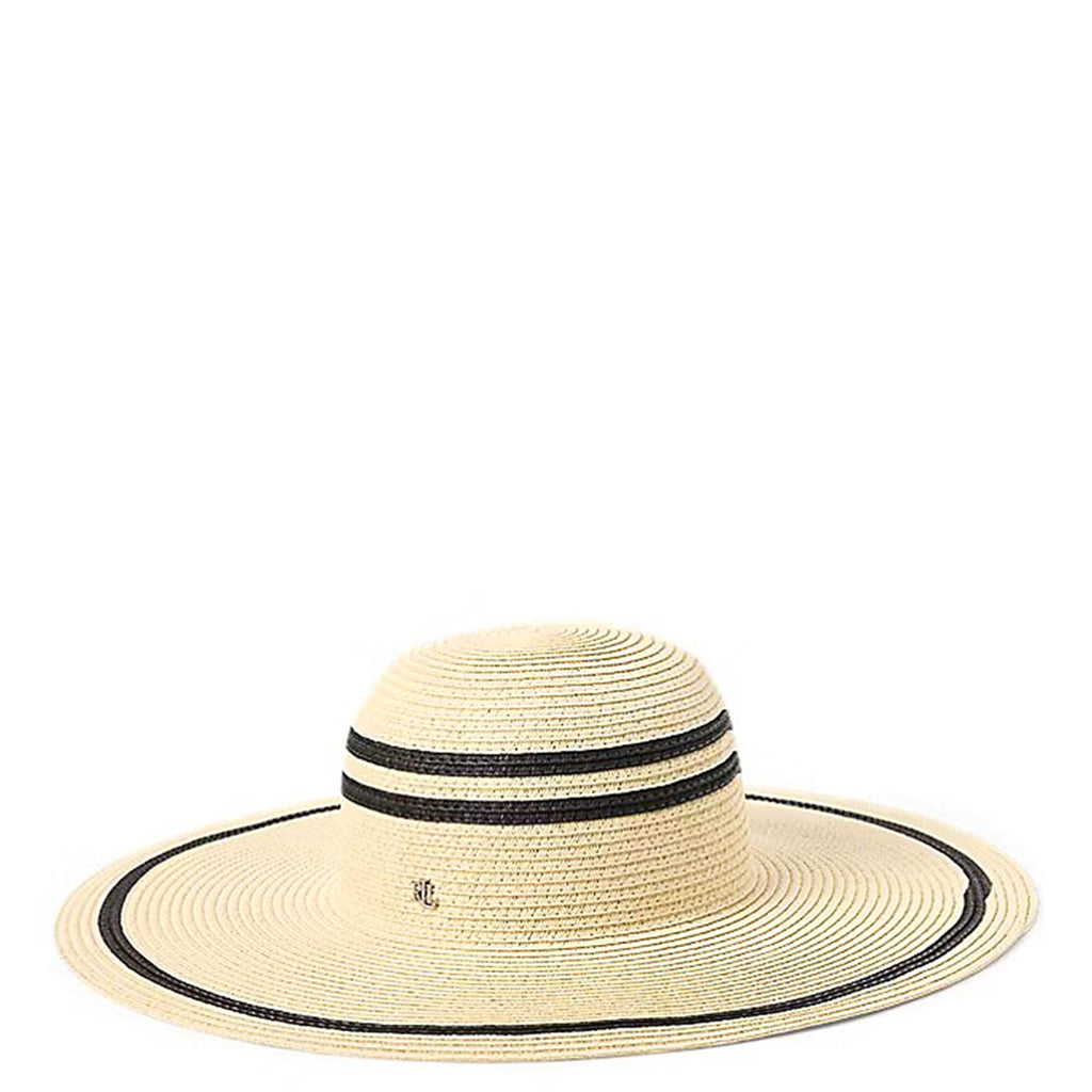 Lauren Ralph Lauren Beige Floppy Straw Hat with Navy & White Striped Band The Prettiest Sun Hats To Keep You Cool This Summer | FASHION main image 4