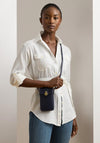 Ralph Lauren Tanner Leather Smartphone Crossbody Bag, Navy