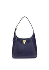 Ralph Lauren Tanner Leather Large Shoulder Bag, Refined Navy