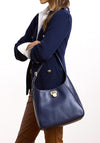 Ralph Lauren Tanner Leather Large Shoulder Bag, Refined Navy