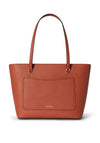 LAUREN Ralph Lauren Karly Crosshatch Leather Tote Bag, Orange
