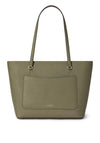 LAUREN Ralph Lauren Karly Crosshatch Leather Tote Bag, Olive Green