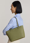 LAUREN Ralph Lauren Karly Crosshatch Leather Tote Bag, Olive Green