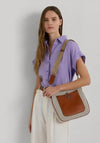 Ralph Lauren Cameryn Canvas Leather Crossbody Bag, Natural & Tan