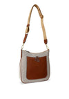 Ralph Lauren Cameryn Canvas Leather Crossbody Bag, Natural & Tan