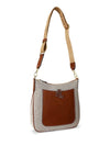 Ralph Lauren Cameryn Canvas Leather Crossbody Bag, Natural & Tan