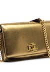 Ralph Lauren Metallic Lamb Nappa Leather Crossbody, Gold