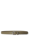 Ralph Lauren Logo-Keeper Skinny Leather Belt, Sage Green