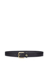 Ralph Lauren Logo-Keeper Leather Belt, Navy