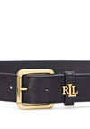 Ralph Lauren Logo-Keeper Leather Belt, Navy