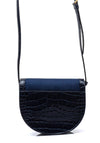 Ralph Lauren Witley Crocodile Embossed Crossbody Bag, Navy