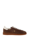 Ralph Lauren Bedford Embossed Suede Trainers, Chocolate Brown