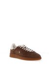 Ralph Lauren Bedford Embossed Suede Trainers, Chocolate Brown
