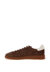 Ralph Lauren Bedford Embossed Suede Trainers, Chocolate Brown