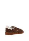 Ralph Lauren Bedford Embossed Suede Trainers, Chocolate Brown