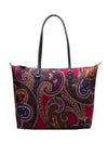 Ralph Lauren Keaton Nylon Paisley Medium Tote Bag, Refined Navy