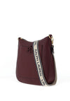 Ralph Lauren Cameryn Pebbled Leather Crossbody, Burgundy