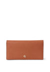 LAUREN Ralph Lauren Crosshatch Slim Leather Wallet, Orange