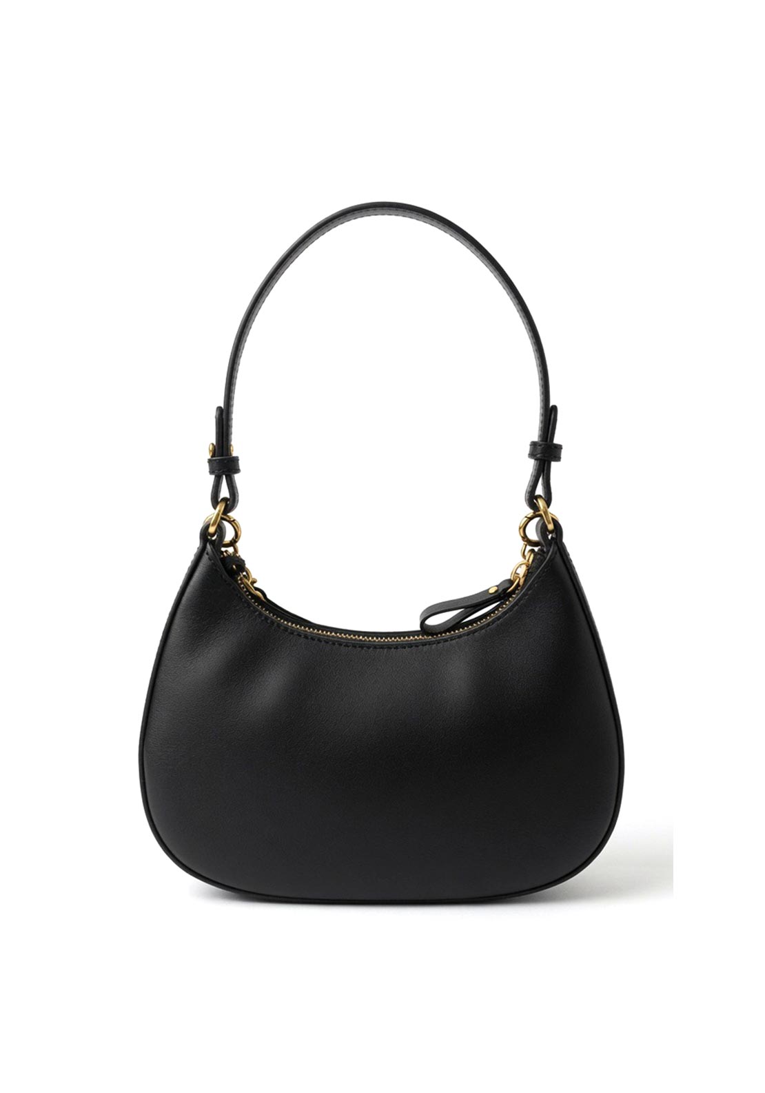 Ralph Lauren Leather Marcy Zip Shoulder Bag, Black - McElhinneys