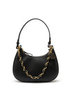 Ralph Lauren Leather Marcy Zip Shoulder Bag, Black