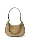 Ralph Lauren Leather Marcy Zip Shoulder Bag, Beige