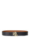Ralph Lauren Logo Reversible Leather Wide Belt, Black & Brown