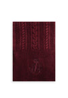 Ralph Lauren Embellished Knit Logo Scarf, Wine
