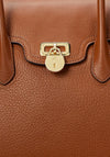 Ralph Lauren Tanner Pebbled Leather Satchel Bag, Lauren Tan
