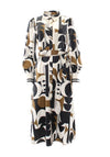 Rant and Rave Cyra Abstract Print Satin Dress, Black Multi