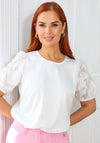 Rant and Rave Kally Puff Sleeve Blouse, Cream