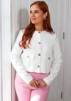 Rant and Rave Libby Cropped Buttoned Jacket, White