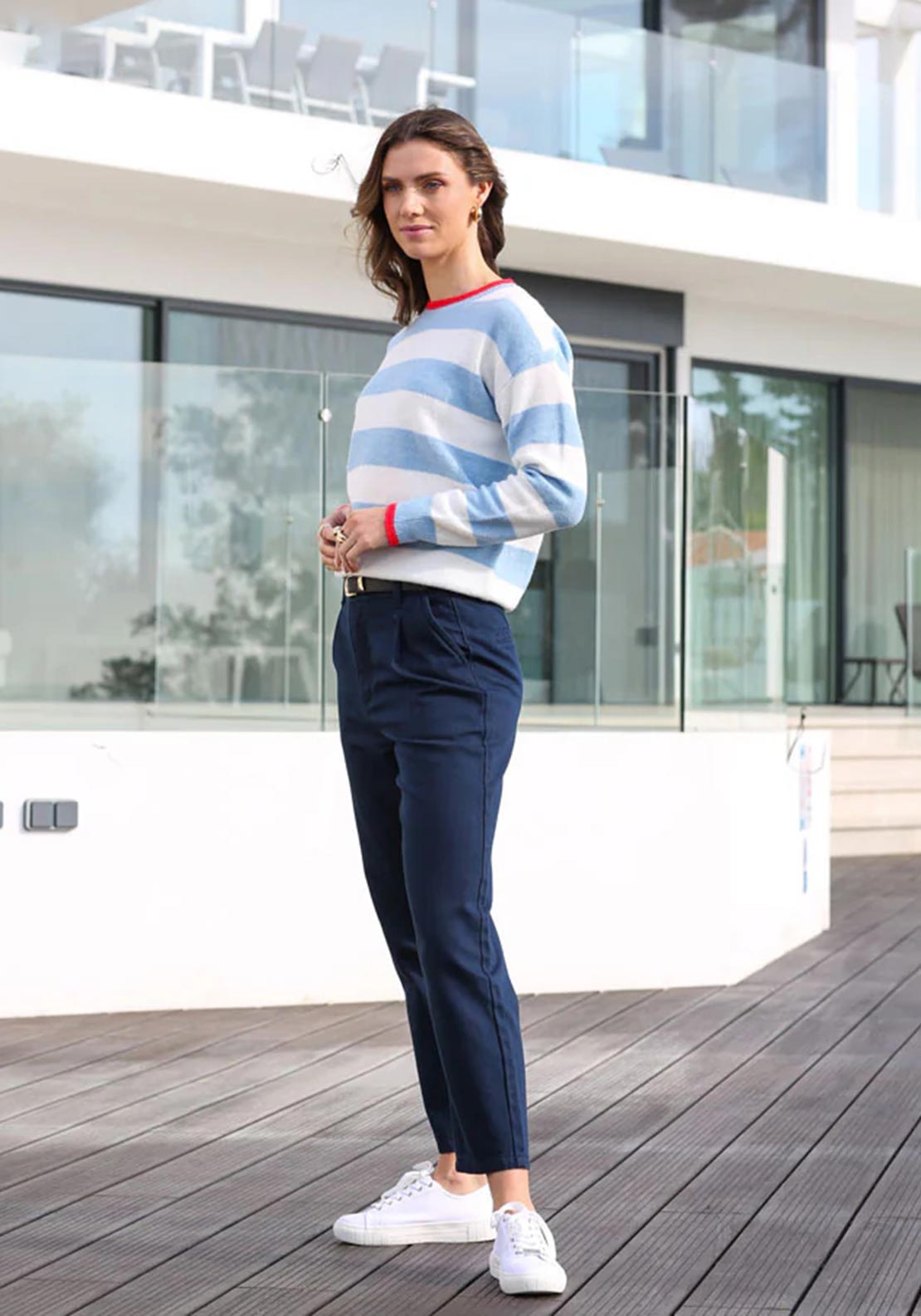 Rant and Rave Mabel Belted Chinos, Navy