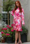 Rant and Rave Miral Floral Pleated Shirt Dress, Pink