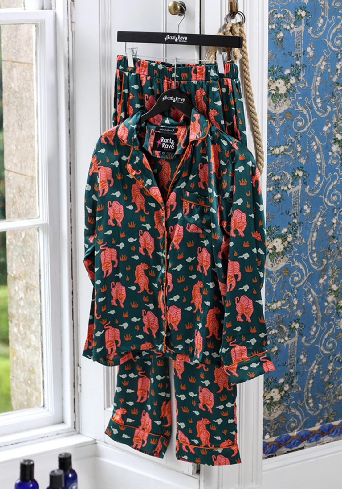 Rant & Rave Tiger Pippa Pyjama Set, Teal Tiger - McElhinneys