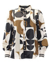 Rant and Rave Isa Abstract Print Satin Shirt, Black Multi