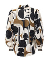 Rant and Rave Isa Abstract Print Satin Shirt, Black Multi