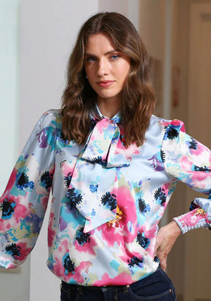 Rant and Rave Sloan Floral Blouse, Blue