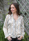 Rant and Rave Alexis Chain Print Blouse, Cream