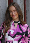 Rant and Rave Anya Bold Abstract Print Blouse, Pink