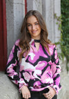 Rant and Rave Anya Bold Abstract Print Blouse, Pink