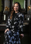 Rant and Rave Thalia Monochrome Floral Midi Dress, Black