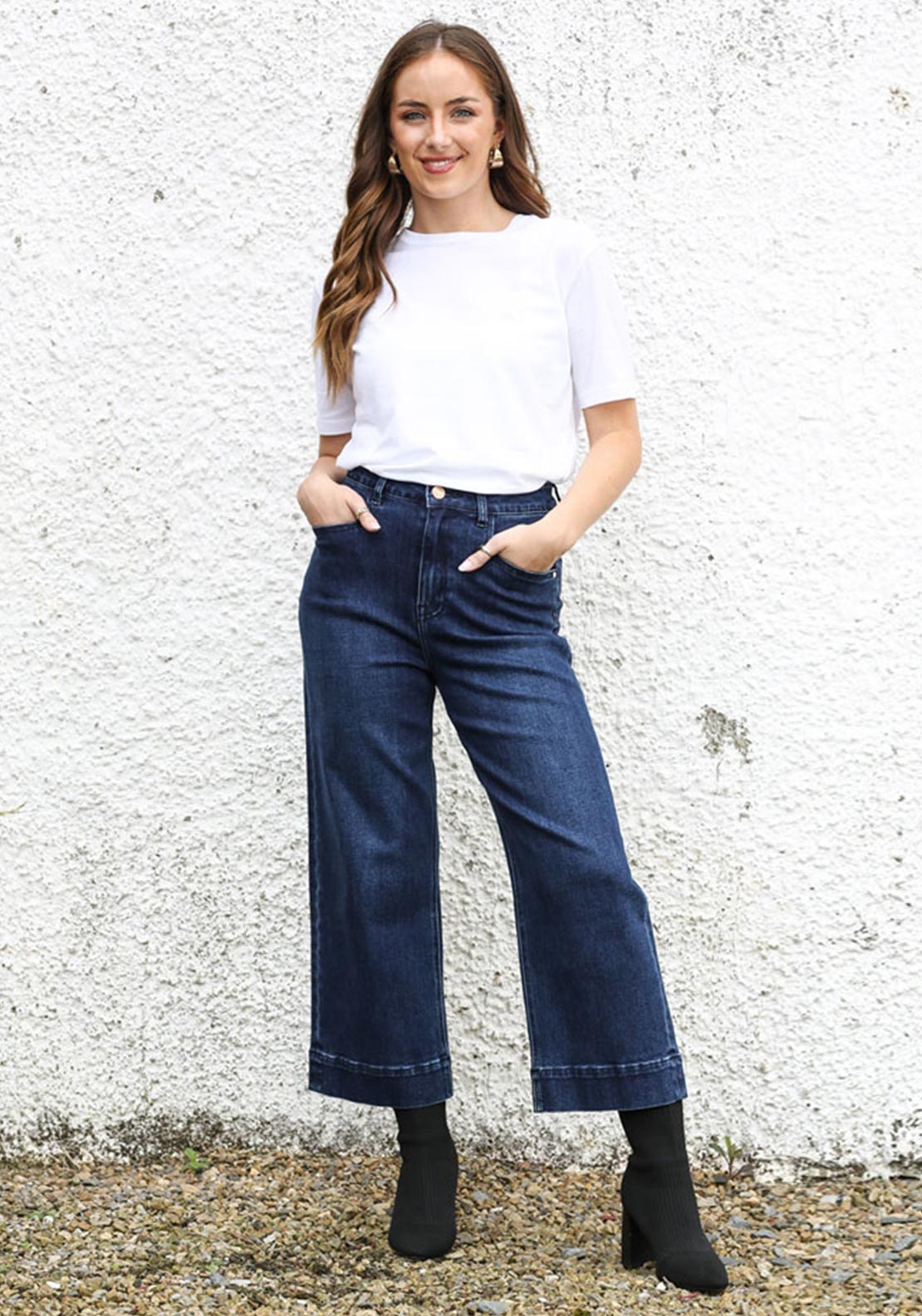 Rant and Rave Polly Crop Flare Jeans, Dark Ink - McElhinneys